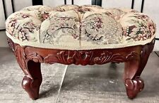 Vintage Upholstered Wooden Foot Stool Flowers for sale  Shipping to South Africa
