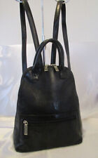 HOBO INTERNATIONAL BLACK GLAZED LEATHER BACKPACK SLING SHOULDER BAG HANDBAG, used for sale  Shipping to South Africa