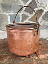 Antique Primitive Rustic Hammered COPPER POT Cauldron with Handle 8 Qt BEAUTIFUL for sale  Shipping to South Africa