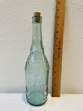 Vintage Clear Green Embossed Glass Bottle-Grape Motif Made In Canada-H 11.5” for sale  Shipping to South Africa