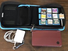 Nintendo DSi XL Burgundy Handheld System Tested Working With Case & 10 Games! for sale  Shipping to South Africa