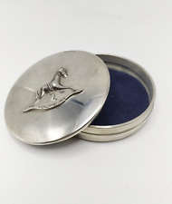 Used, VINTAGE EDWIN BLYDE PEWTER BOX. ROCKING HORSE DESIGN. 3.5" DIAMETER for sale  Shipping to South Africa