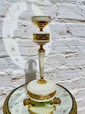 Usado, Antigua lámpara de acento de mesa con pie de garra dorada de latón blanco Tole para volver a cablear segunda mano  Embacar hacia Argentina