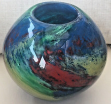 Vintage Crate & Barrel Blue Multicolored Handmade Abstract Vase - Art Glass for sale  Shipping to South Africa