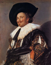 Used, Oil painting Frans Hals - Male portrait The Laughing Cavalier with black hat for sale  Shipping to South Africa