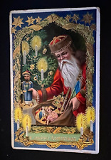 Santa Claus con Cascanueces Asiático ~ Juguete ~ Muñeca ~ Tren ~ Gel Postal de Navidad ~ H576 segunda mano  Embacar hacia Argentina