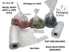 Usado, Sacos plásticos transparentes de polietileno HD em rolo 9 x 14 frutas/vegetais/carne/açougueiro/sanduíche comprar usado  Enviando para Brazil