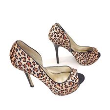 Sapatos femininos Bakers plataforma salto agulha estampa leopardo peep toe tamanho 6.5 comprar usado  Enviando para Brazil