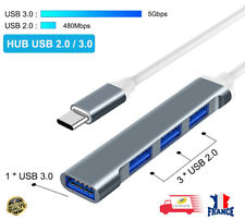 USB HUB 4 en 1 Type C vers USB 3.0 5Gbps, 4 ports adaptateur pour Apple MacBook d'occasion  Orleans-