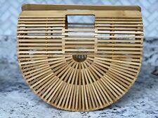 Bolsa de mão de bambu narural madeira arca alças superiores embreagem madeira não usada, usado comprar usado  Enviando para Brazil