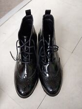 black patent boots wide fit for sale  NEW MILTON