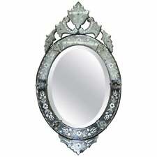CIRCA 1890 VENETIAN ETCHED GLASS FRAME, WROUGHT IRON OUTER CASING FRENCH MIRROR, used for sale  Shipping to South Africa
