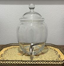 Princess House Hand blown Etched Crystal Drink Beverage Dispenser w/Lid, used for sale  Shipping to South Africa