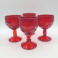 Juego de 4 vasos de cóctel licor de vidrio vikingo georgiano rojo rubí de 4 1/4" de colección segunda mano  Embacar hacia Argentina