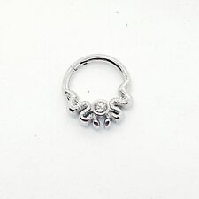 surgical steel Ring daith Helix Cartilage septum Piercing CLICKER CZ crystal for sale  Shipping to South Africa