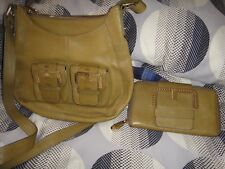 Ted Baker Olive 100% Genuine Leather Strap Shoulder Bag And Purse Very Rare for sale  Shipping to South Africa