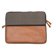 Laptop Sleeve Bag Canvas & Leather Padded Computer Case 14 in Lenovo HP MacBook for sale  Shipping to South Africa