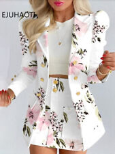 Jaqueta de manga comprida sólida com mini-saia conjunto de duas peças terno blazer e saia comprar usado  Enviando para Brazil