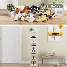 HOME BI Narrow Shoe Rack, 7-Tier Wood Vertical  Storage for sale  Shipping to South Africa