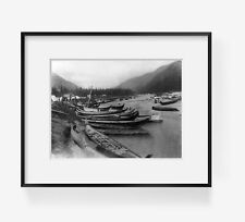 1897 Photo Forty Indian canoes at Dyea Canoes on river. for sale  Toledo