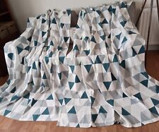 Curtains geometric blue for sale  Shipping to Ireland