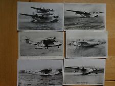 6 Vintage Real Photo Postcards of Flying Boats - Valentines Civil Aviation, used for sale  Shipping to South Africa