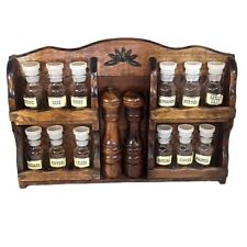 Used, Vintage Gail Craft Wooden 2-Tier Spice Rack MCM+8 Apothecary Jars for sale  Atwood