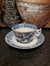 Used, Wood & sons. Yuan Adriatic Pheasant Blue and White Teacup saucer London Shape  for sale  LITTLEHAMPTON