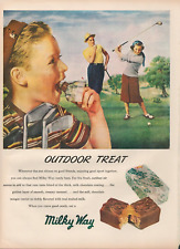 Vía Láctea 1948 barra de caramelo golosina al aire libre campo de golf niño niño estampado de colección anuncio L27, usado segunda mano  Embacar hacia Argentina