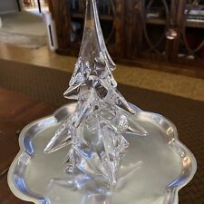 Clear Heavy Art Glass 8 inch Christmas Tree Figurine for sale  Shipping to South Africa