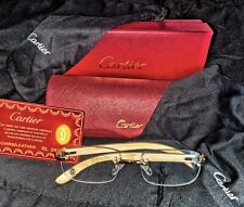 Cartier C Decor Eyeglasses Sunglasses GOLD Logo Wood VINTAGE for sale  Shipping to South Africa