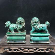 Par chinês antigo marcado verde vitrificado porcelana Foo Dog Palace coleção leões comprar usado  Enviando para Brazil
