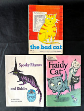 FRAIDY CAT, THE BAD CAT & SPOOKY RIMAS & ENIGMAS ~ 3 livros infantis vintage pb comprar usado  Enviando para Brazil