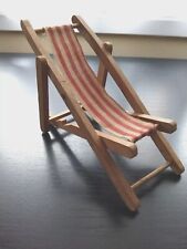 Boneca vintage dobrável madeira cadeira de praia deck ajustável pátio piscina boneca móveis , usado comprar usado  Enviando para Brazil