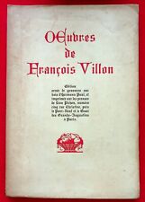Oeuvres francois villon d'occasion  Montreuil