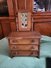 Converse? Doll Oak Toy 3 drawer dresser with removable mirror early 1900's for sale  Shipping to South Africa