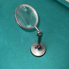 Used, Adj. TABLE MAGNIFYING GLASS DESK BRASS MAGNIFIER Vintage Steel Weighted Bottom for sale  Shipping to South Africa
