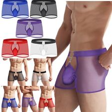 Cuecas boxer masculinas shorts com gancho elástico cintura calcinha transparente bolsa baús comprar usado  Enviando para Brazil