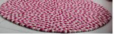Escolha o tamanho 90-200 cm rosa Pom Pom bolas de feltro tapete redondo quarto de bebê escritório em casa  comprar usado  Enviando para Brazil