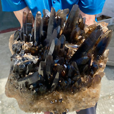 Hermosa muestra mineral de racimo de cristal de cuarzo negro natural 44 lb segunda mano  Embacar hacia Mexico