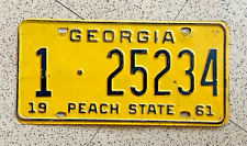 1961 georgia license for sale  Syracuse
