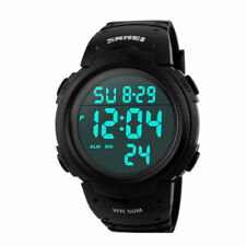 Reloj deportivo digital para hombre pantalla LED cara grande relojes militares impermeables segunda mano  Embacar hacia Argentina