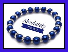 blue bracelet dark bead for sale  TORQUAY