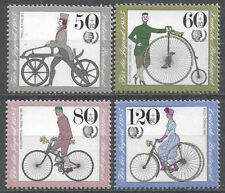 Usato, Germania 1985, n. Michel 1242-1245, gioventù: biciclette storiche, nuove di zecca, vedi scansione usato  Spedire a Italy