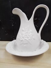 White floral washbowl for sale  STALYBRIDGE