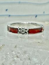 Used, Judith Jack ring Wedding red enamel band marcasites stacker size 7.75 sterling s for sale  Shipping to South Africa