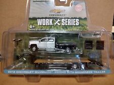 1/64 Greenlight 2018 Chevrolet Silverado 3500 HD Flatbed With Gooseneck Trailer, for sale  Shipping to South Africa