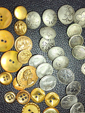 Usado, Botones de metal antiguos de colección ""oro plata"" peltre militares y primeros coleccionables segunda mano  Embacar hacia Argentina