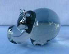 VINTAGE RETRO SWAZILAND NGWENYA RECYCLED HANDMADE GLASS HIPPO FIGURE ORNAMENT, used for sale  Shipping to South Africa