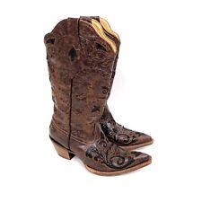 Botas de vaquera para mujer Corral talla 7,5 M con incrustación de lagarto marrón punta puntiaguda occidental, usado segunda mano  Embacar hacia Mexico